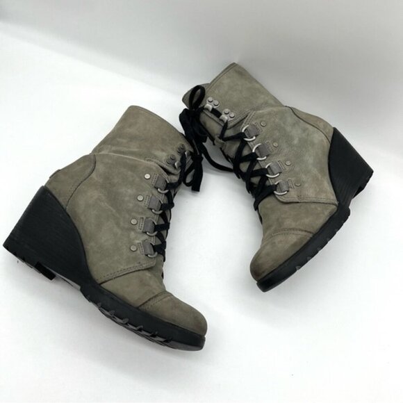 Sorel Women's After Hours Lace Quarry Mid-Calf Leather Boots Women Sz 10 - Picture 4 of 10